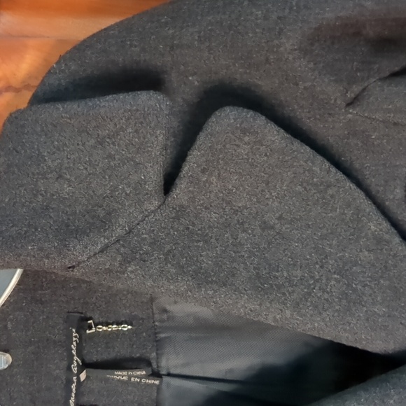 SANDRA AUGELAZZI* 100% wool 3/4 length satin lined 3 button front winter coat - Picture 9 of 14